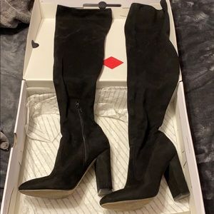Aldo Sumers Black Thigh High Boots